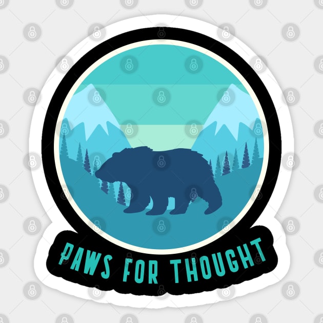 Paws For Thought, Trekking, Mountain Life, Bear Hunting Sticker by Style Conscious